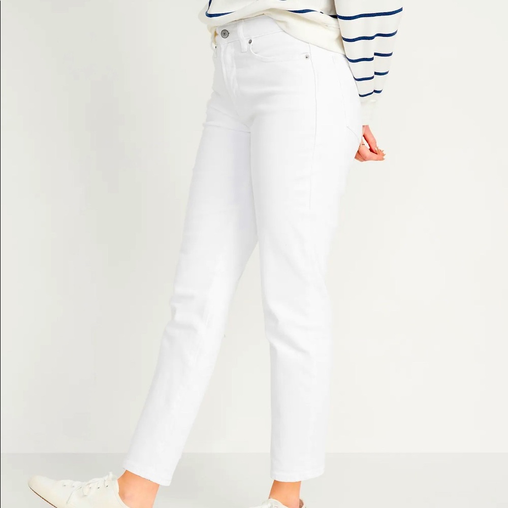 High-Waisted O.G. Straight White Ankle Jeans